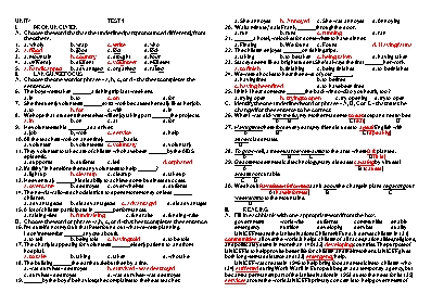 Đề kiểm tra Unit 4 môn Tiếng Anh Lớp 11 - Đề 2 (Kèm đáp án)